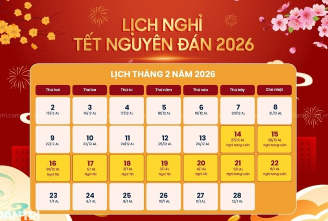 Lịch nghỉ Tết