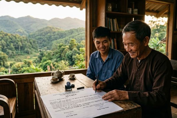 Di chúc để lại đất rừng