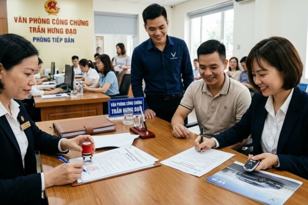 Công chứng hợp đồng mua bán xe điện Vinfast V9