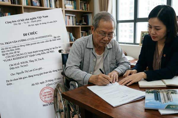 Di chúc để lại căn hộ trong dự án chưa bàn giao