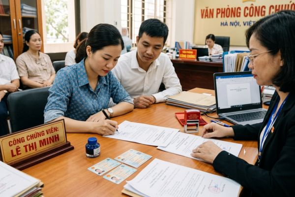 Công chứng cam kết về việc không yêu cầu chia tài sản chung