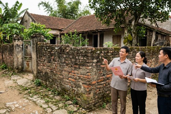 Mua nhà đất có sổ đỏ nhưng đất có tường gạch cổ