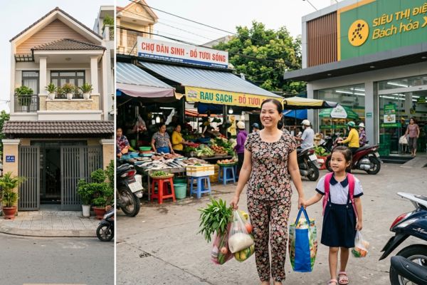 Mua nhà đất ở vùng có chợ, siêu thị gần: Tiện lợi