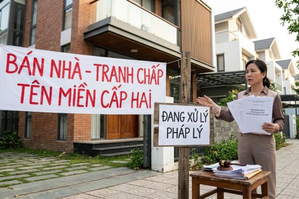 Bán nhà có tranh chấp về tên miền cấp hai: Pháp lý
