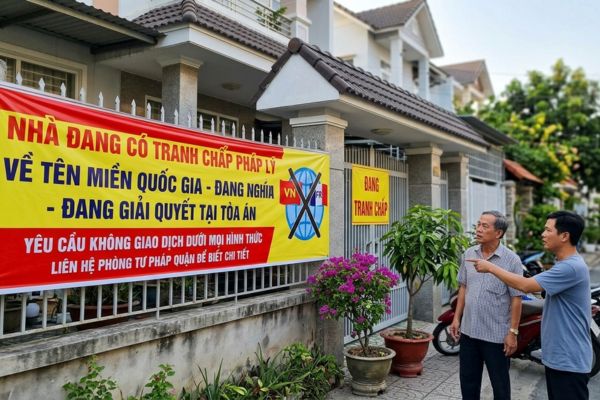 Bán nhà có tranh chấp về tên miền quốc gia: Pháp lý