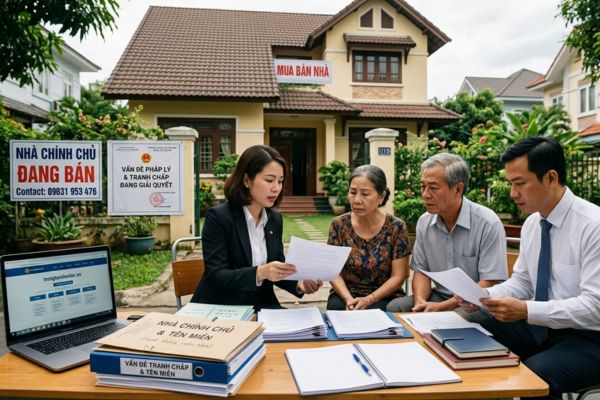 Bán nhà có tranh chấp về tên miền trung tâm liên lạc: Pháp lý