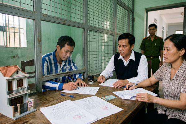 Bán nhà khi vợ hoặc chồng đang chấp hành án phạt tù: Thủ tục lấy chữ ký tại trại giam