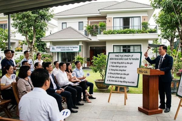 Bán nhà thông qua hình thức đấu giá tư nhân: Thủ tục pháp lý cần biết