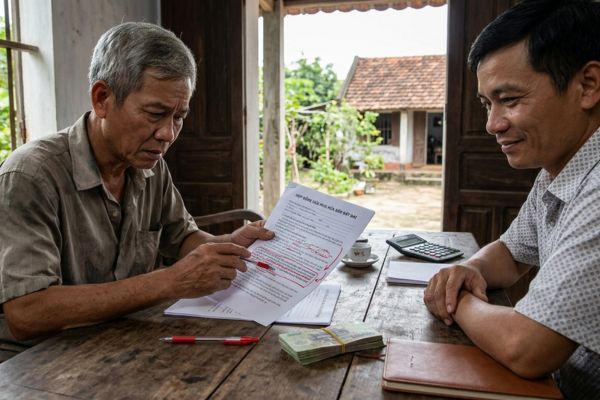 Chiêu trò gài điều khoản "mất cọc tự động" trong hợp đồng hứa mua hứa bán đất đai
