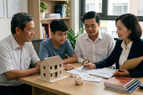 Cho tặng nhà đất cho người chưa thành niên: Quy trình quản lý tài sản của người đại diện