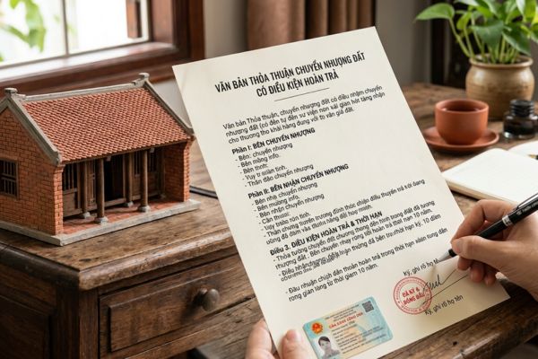 Chuyển nhượng đất có điều kiện hoàn trả: Mẫu văn bản thỏa thuận chuẩn