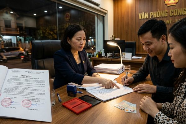Công chứng hợp đồng mua bán đất vào buổi tối: Dịch vụ ngoài giờ