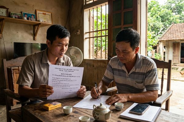 Lập văn bản cam kết không chuyển nhượng đất trong thời gian vay nợ