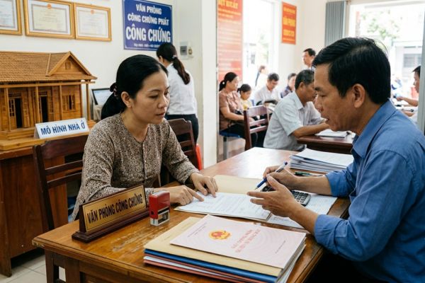 Phí công chứng đất tính theo giá trị hợp đồng hay bảng giá nhà nước?