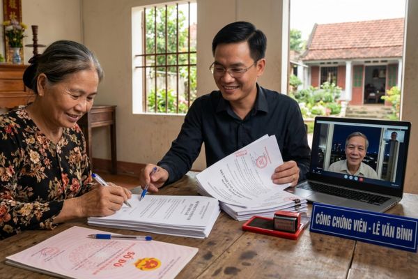 Tặng cho nhà đai khi một trong hai vợ chồng đang ở nước ngoài: Thủ tục công chứng ủy quyền