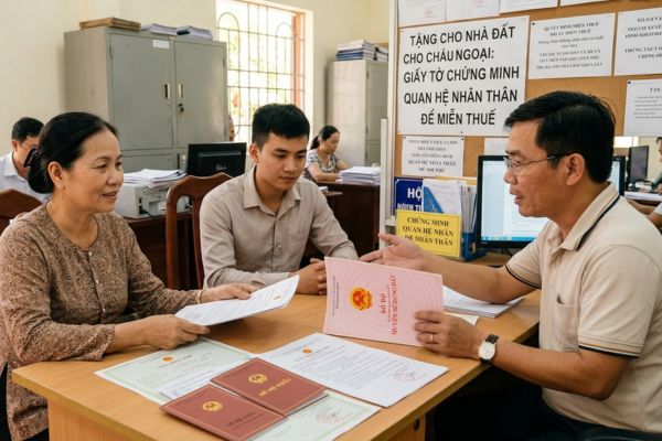 Tặng cho nhà đất cho cháu ngoại: Giấy tờ chứng minh quan hệ nhân thân để miễn thuế
