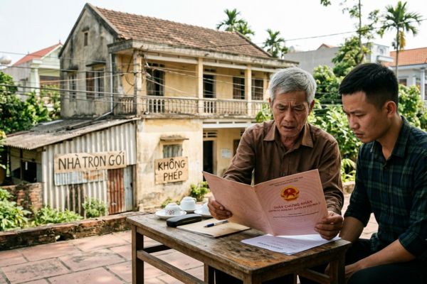 Tặng cho nhà đất nhưng phát hiện nhà xây dựng không phép trên đất: Rủi ro sang tên