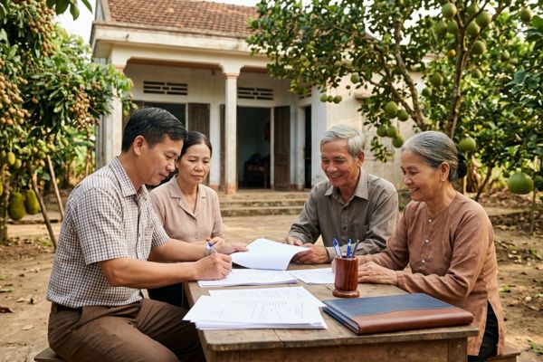 Tặng cho quyền sử dụng đất kèm tài sản là vườn cây ăn trái: Cách ghi hợp đồng
