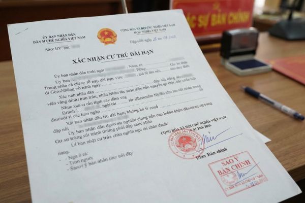 Chứng thực bản sao Giấy xác nhận ngụ cư, tạm trú thời hạn dài hạn
