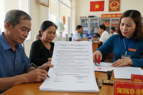 Chứng thực chữ ký trên bản cam kết không tranh chấp ranh giới đất đai
