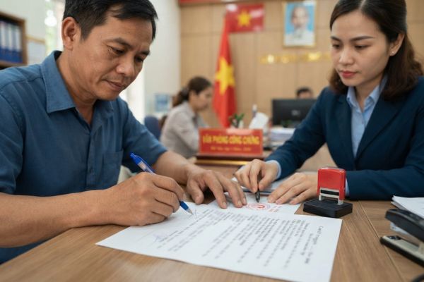 Chứng thực chữ ký trên bản cam kết tự nguyện chịu phí bồi thường giải tỏa nhà