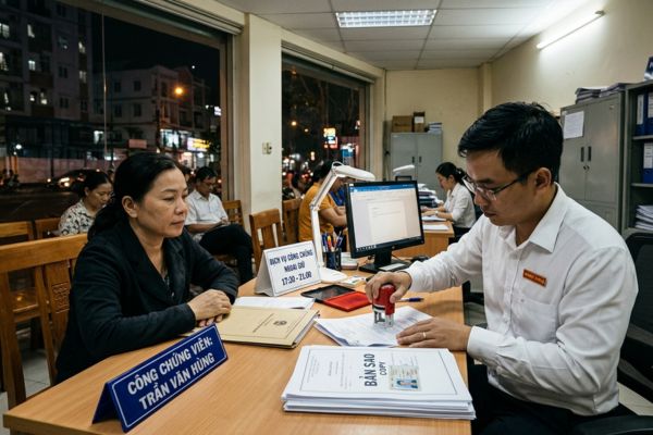Dịch vụ chứng thực bản sao ngoài giờ hành chính tại Văn phòng công chứng