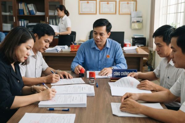 Thủ tục ký chứng thực chữ ký trực tiếp đối với hợp đồng có nhiều bên tham gia