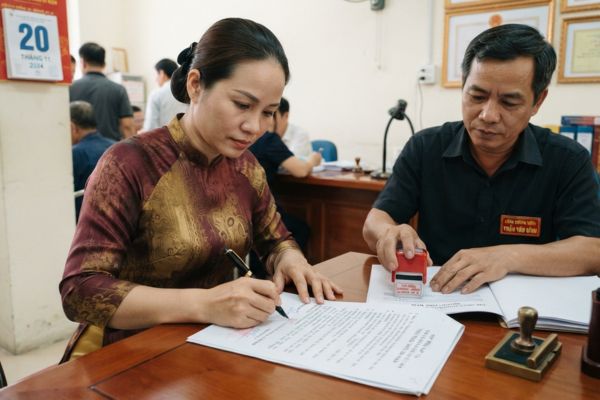 Chứng thực chữ ký trên thỏa thuận trích hoa lợi tài sản cho con riêng trước khi tái hôn