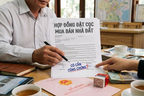 Hợp đồng đặt cọc mua nhà đất có bắt buộc phải công chứng hay không?