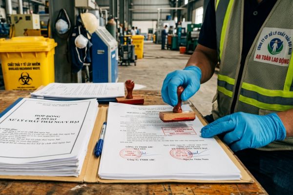 Hợp đồng dịch vụ xử lý rác thải nguy hại, chất thải y tế cho nhà máy