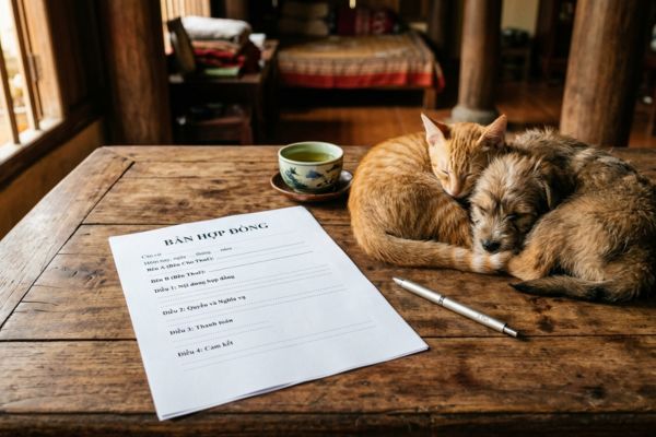 Hợp đồng tặng cho nhà đất kèm thỏa thuận chăm sóc vật nuôi trọn đời