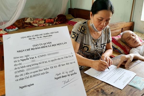 Hợp đồng ủy quyền nhận chế độ bảo hiểm xã hội một lần cho người bệnh