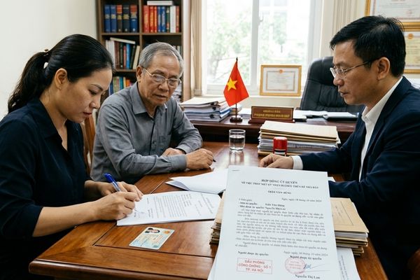 Hợp đồng ủy quyền thay mặt ký nhận di chúc thừa kế nhà đất đã lập
