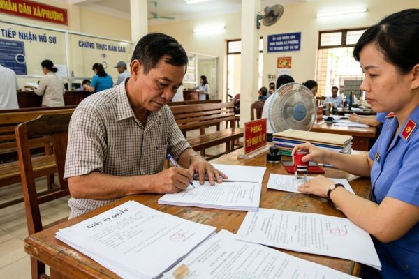 Thủ tục chứng thực chữ ký trên giấy ủy quyền nộp hồ sơ xin miễn giảm phí bảo vệ môi trường